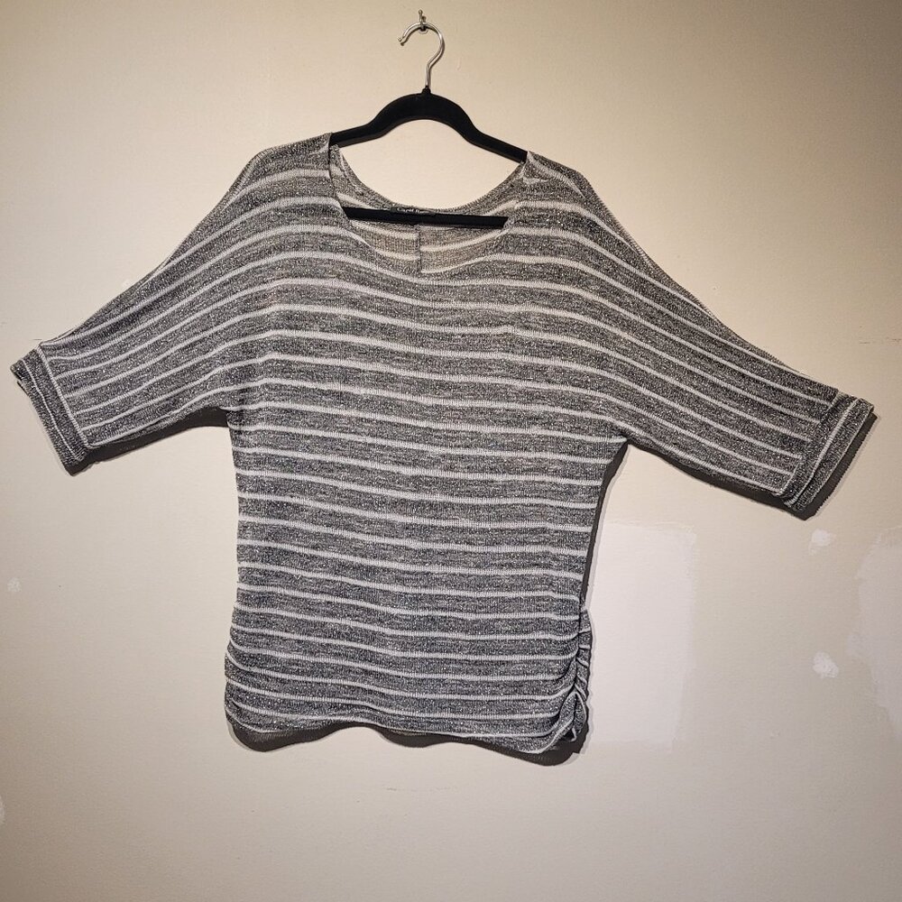 Carol Rose light-weight silver and white sweater (Large)